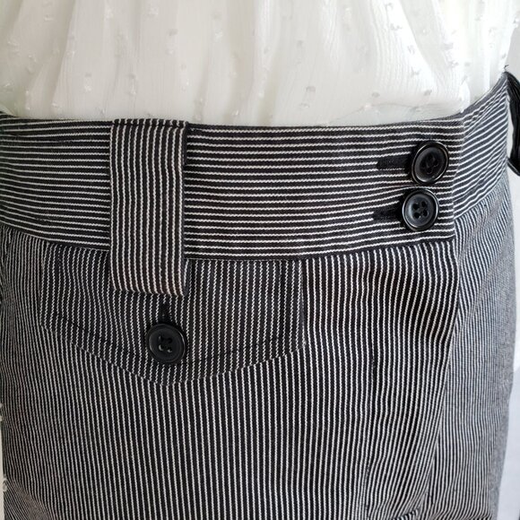 2 Pc JESSICA Cotton Bermuda Shorts Pedal Pusher Pinstripe Suit - Picture 7 of 10